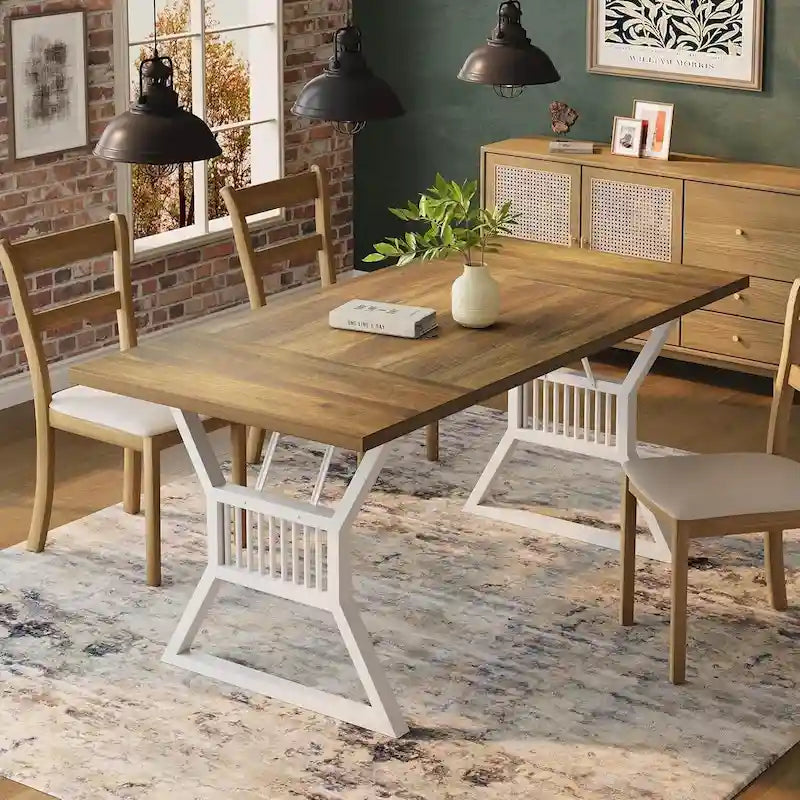 Tavolo da cucina o sala da pranzo con gambe in metallo per 4-6 persone