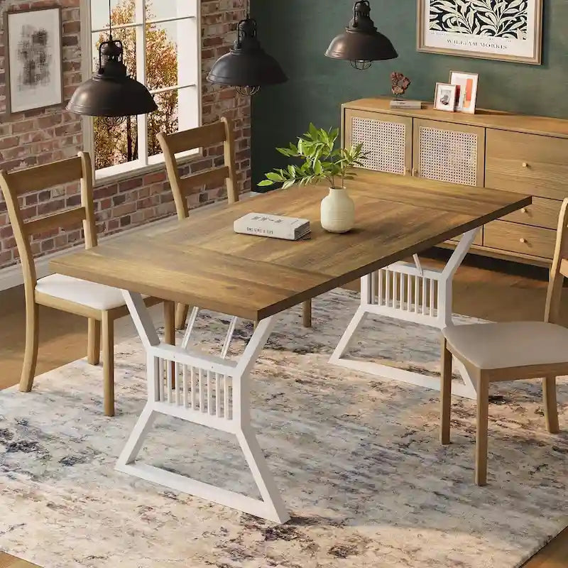 Tavolo da cucina o sala da pranzo con gambe in metallo per 4-6 persone