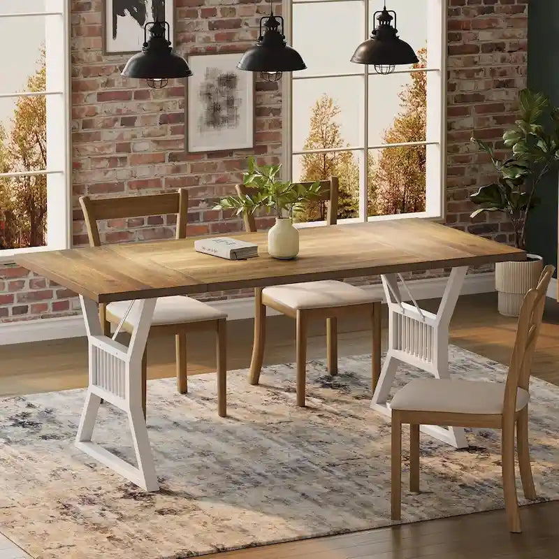 Tavolo da cucina o sala da pranzo con gambe in metallo per 4-6 persone