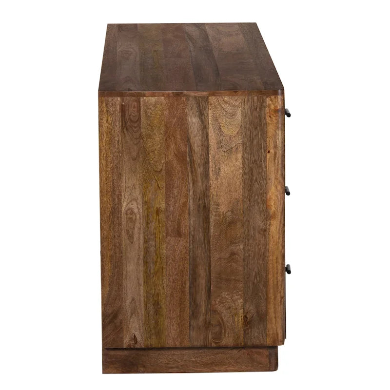 Comò a 6 cassetti da 60 pollici in legno di mango color noce