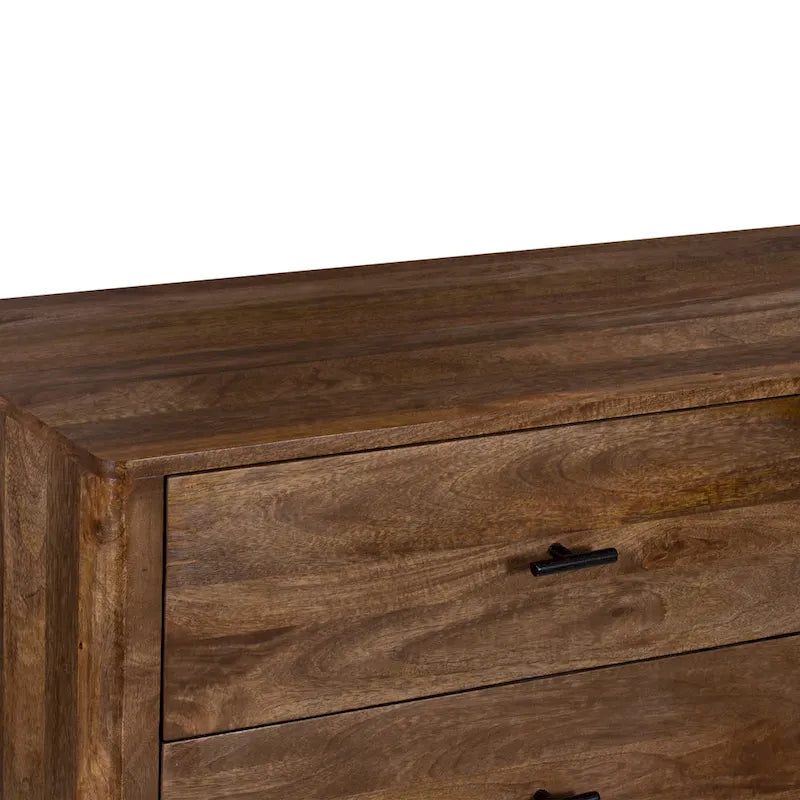 Comò a 6 cassetti da 60 pollici in legno di mango color noce