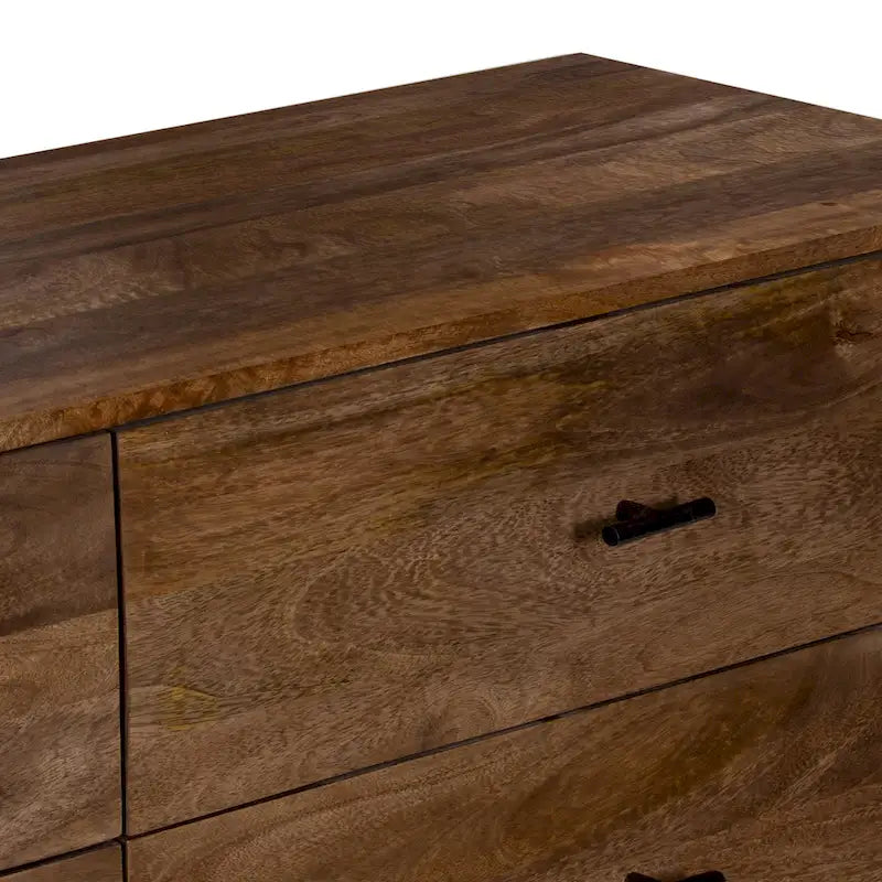 Comò a 6 cassetti da 60 pollici in legno di mango color noce