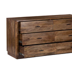Comò a 6 cassetti da 60 pollici in legno di mango color noce