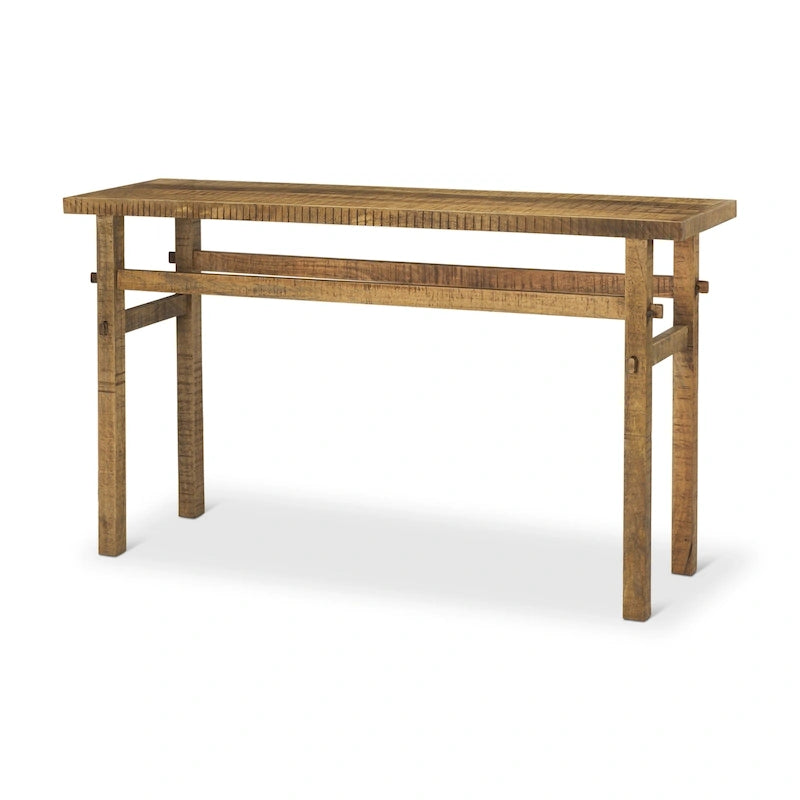 Tavolino consolle rustico in legno chiaro decapato