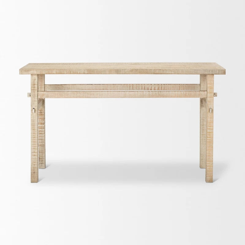Tavolino consolle rustico in legno chiaro decapato