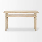 Tavolino consolle rustico in legno chiaro decapato