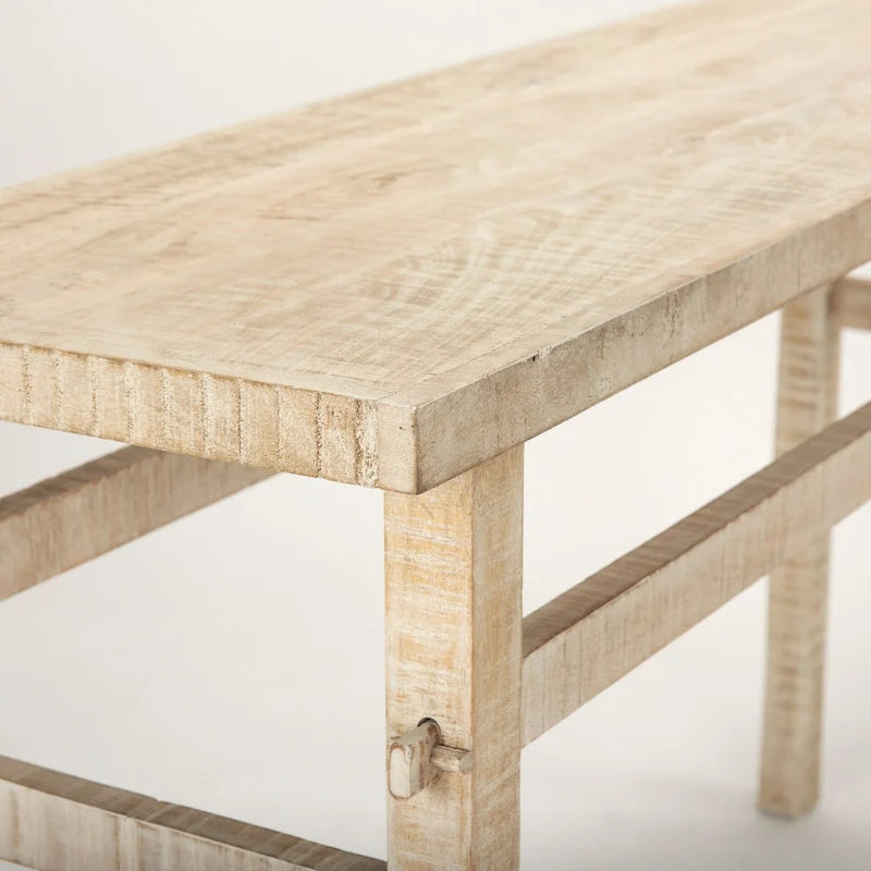 Tavolino consolle rustico in legno chiaro decapato