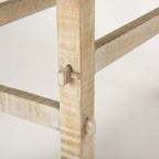 Tavolino consolle rustico in legno chiaro decapato