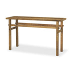 Tavolino consolle rustico in legno chiaro decapato