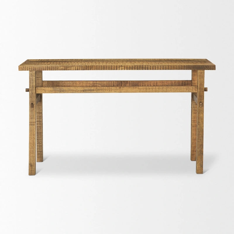 Tavolino consolle rustico in legno chiaro decapato