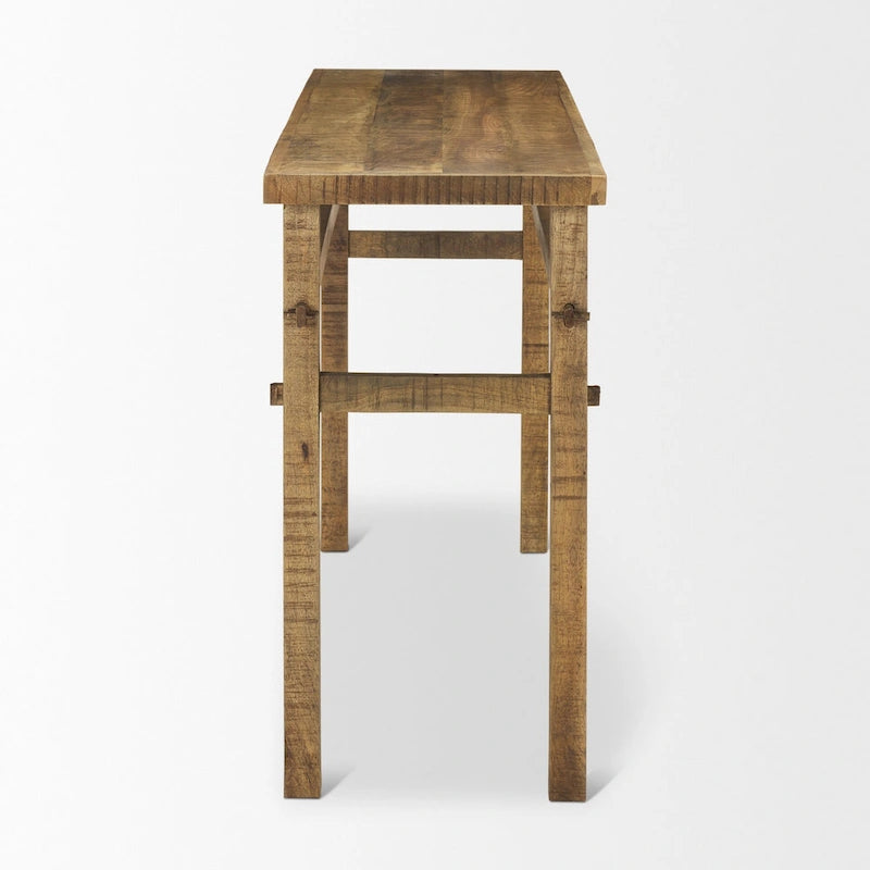 Tavolino consolle rustico in legno chiaro decapato