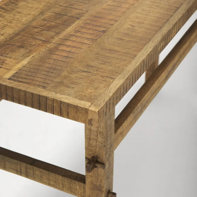 Tavolino consolle rustico in legno chiaro decapato