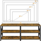 Mobile TV Consolle a 3 Ripiani in Legno Stile Vintage per TV fino a 70 Pollici
