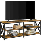 Mobile TV Consolle a 3 Ripiani in Legno Stile Vintage per TV fino a 70 Pollici