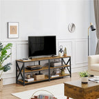 Mobile TV Consolle a 3 Ripiani in Legno Stile Vintage per TV fino a 70 Pollici
