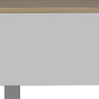 Tavolino da caffè rettangolare con piano sollevabile, cassetto e ripiano in legno ingegnerizzato bianco e rovere chiaro 21,4 H x 31,5 L x 21,4 P