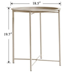 Tavolino da vassoio rotondo pieghevole per TV, piccolo tavolino rotondo in acciaio, nessun assemblaggio richiesto - 47 x 47 x 50 cm