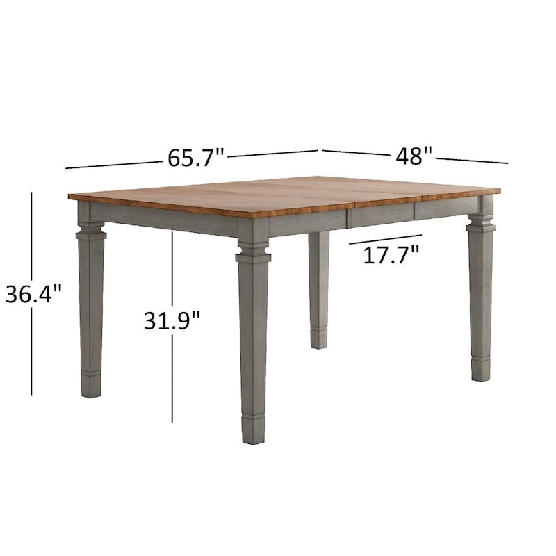 Tavolo da pranzo in legno stile rustico allungabile altezza bancone