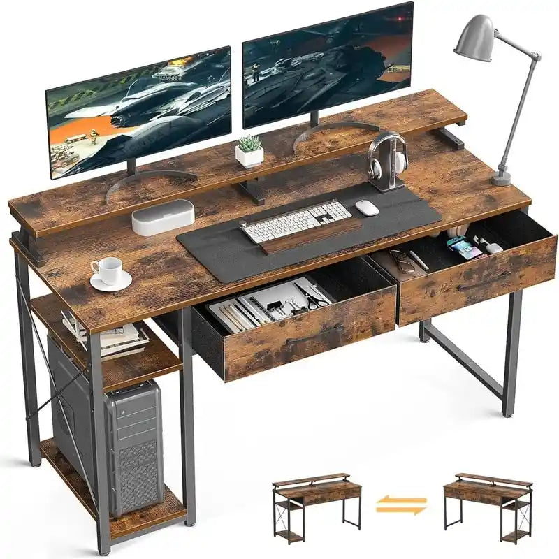 Scrivania per computer con cassetti