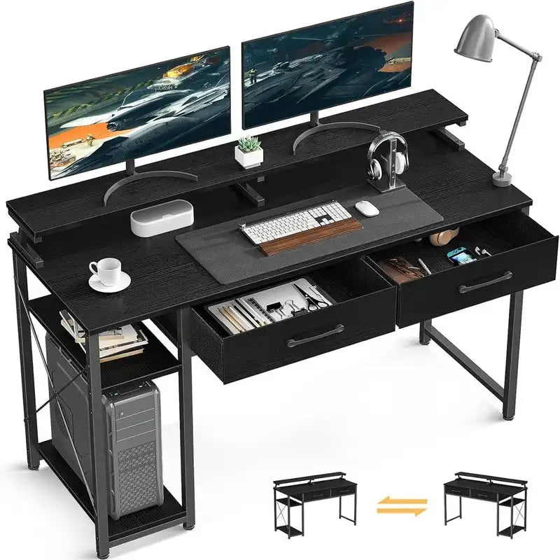 Scrivania per computer con cassetti