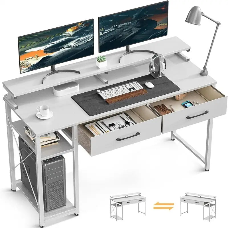 Scrivania per computer con cassetti