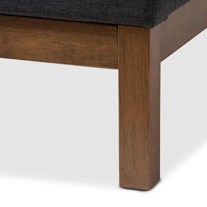 Letto con piattaforma imbottito in tessuto contemporaneo con testiera ad alette