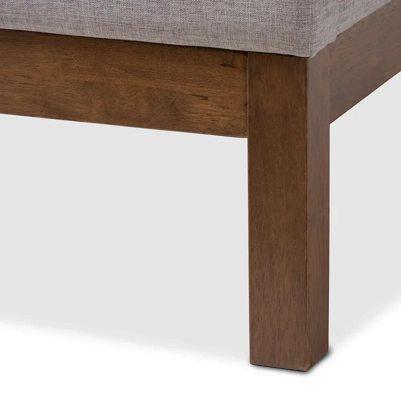 Letto con piattaforma imbottito in tessuto contemporaneo con testiera ad alette
