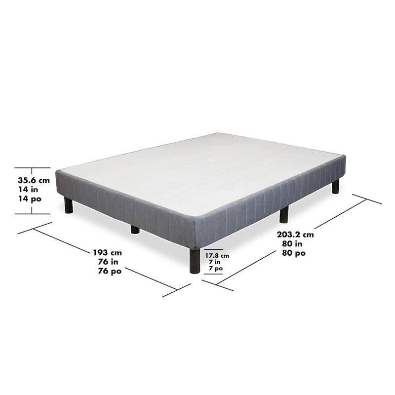 Base letto king size imbottita con doghe in metallo e rete a molle