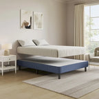 Base letto king size imbottita con doghe in metallo e rete a molle