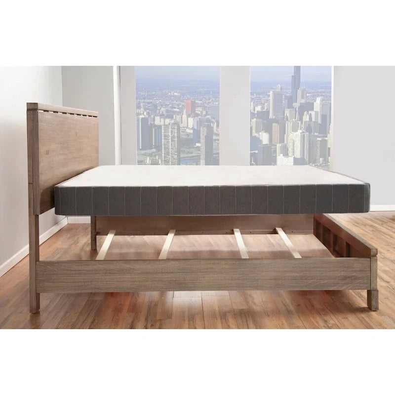 Base letto king size imbottita con doghe in metallo e rete a molle