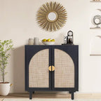 Mobiletto contenitore in rattan con ante, credenza a buffet - 75Lx40Wx80A cm