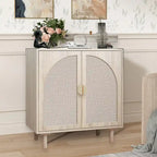 Mobiletto contenitore in rattan con ante, credenza a buffet - 75Lx40Wx80A cm