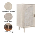 Mobiletto contenitore in rattan con ante, credenza a buffet - 75Lx40Wx80A cm