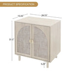 Mobiletto contenitore in rattan con ante, credenza a buffet - 75Lx40Wx80A cm