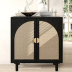 Mobiletto contenitore in rattan con ante, credenza a buffet - 75Lx40Wx80A cm
