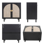 Mobiletto contenitore in rattan con ante, credenza a buffet - 75Lx40Wx80A cm