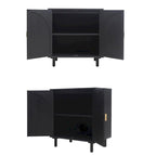 Mobiletto contenitore in rattan con ante, credenza a buffet - 75Lx40Wx80A cm