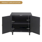 Mobiletto contenitore in rattan con ante, credenza a buffet - 75Lx40Wx80A cm
