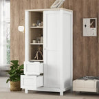 Armadio scorrevole stile fienile con cassetti e mensole