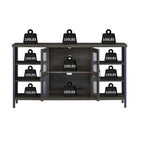 Mobile bar industriale per vini, Credenza porta liquori, Madia con portabottiglie e porta bicchieri 140 cm (L) x 35 cm (P) x 77 cm (A)