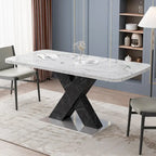 Tavolo da pranzo quadrato allungabile moderno in MDF con base a X