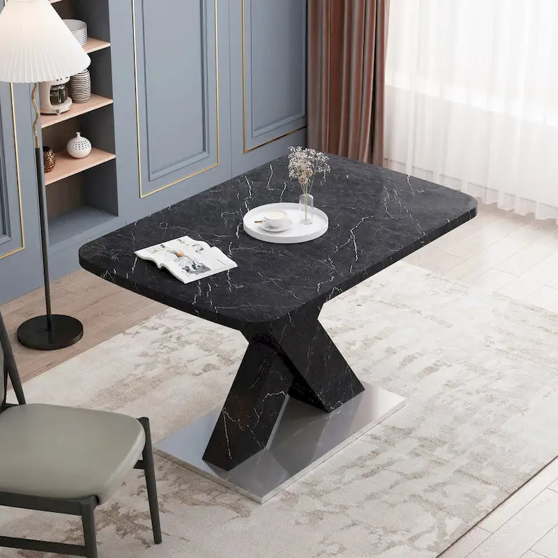 Tavolo da pranzo quadrato allungabile moderno in MDF con base a X