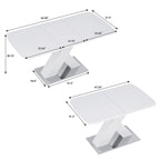 Tavolo da pranzo quadrato allungabile moderno in MDF con base a X