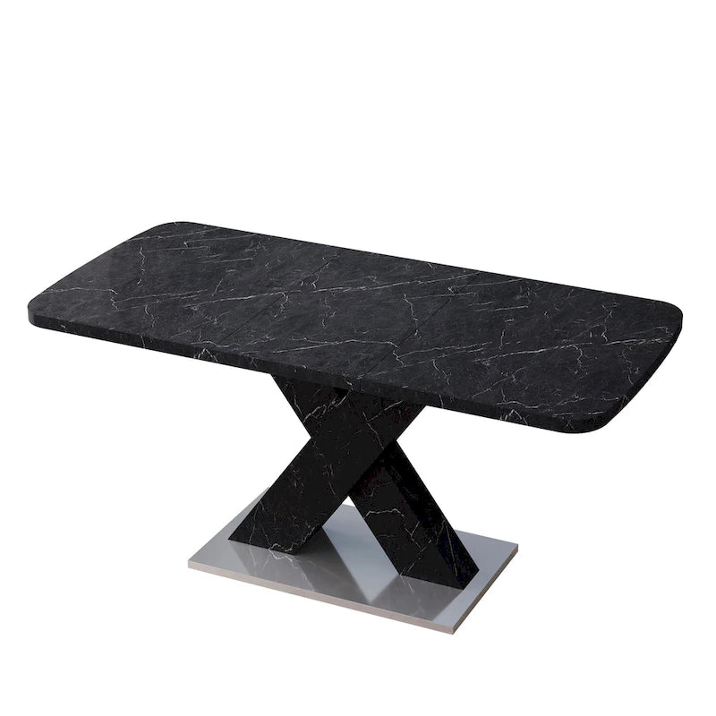 Tavolo da pranzo quadrato allungabile moderno in MDF con base a X