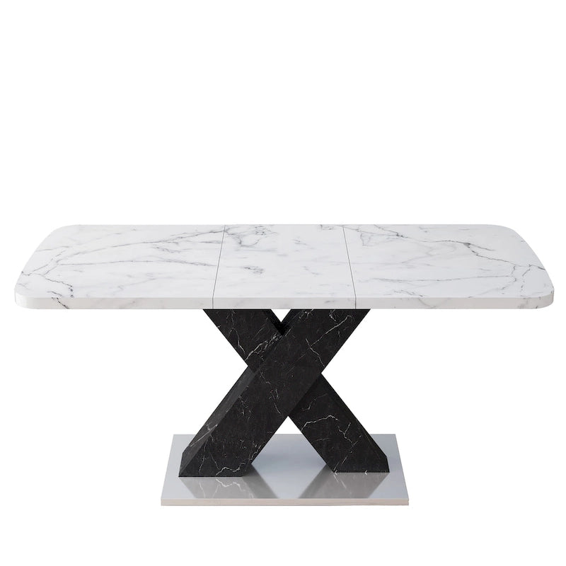 Tavolo da pranzo quadrato allungabile moderno in MDF con base a X