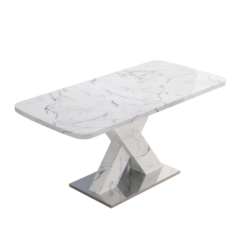 Tavolo da pranzo quadrato allungabile moderno in MDF con base a X