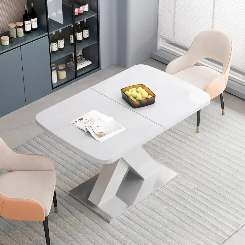 Tavolo da pranzo quadrato allungabile moderno in MDF con base a X