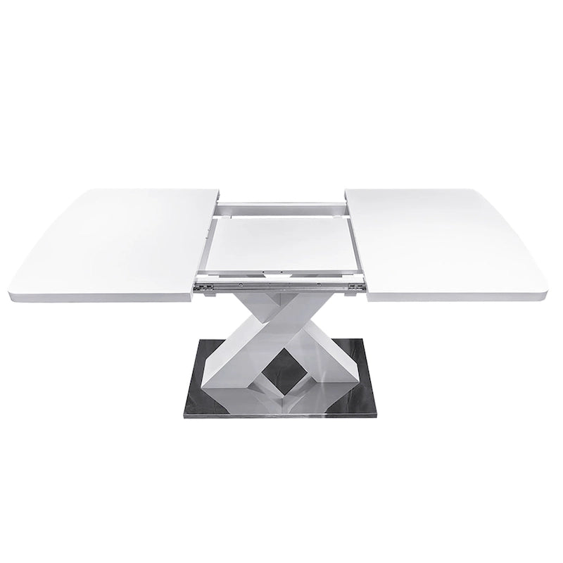 Tavolo da pranzo quadrato allungabile moderno in MDF con base a X