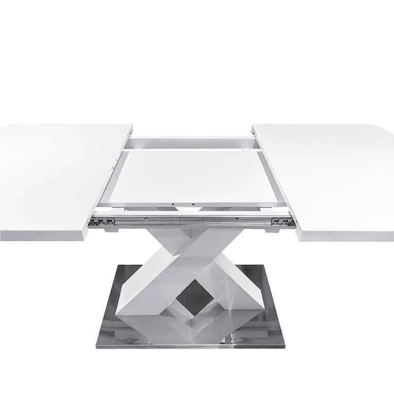 Tavolo da pranzo quadrato allungabile moderno in MDF con base a X