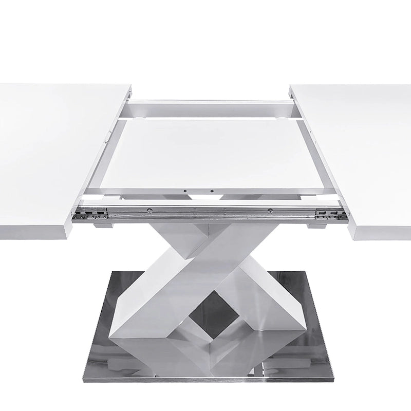 Tavolo da pranzo quadrato allungabile moderno in MDF con base a X
